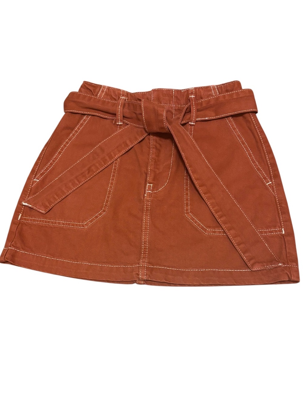 Topshop Petite Women’s Rust Orange Denim Skirt